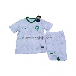 Camisola Arábia Saudita Criança Equipamento Primeiro Copa do Mundo 2022 Manga Curta
